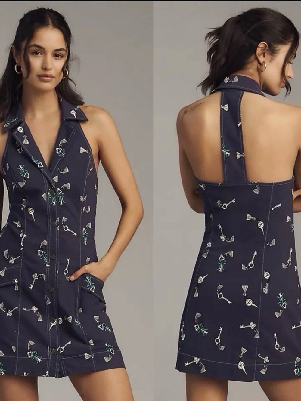 Anthropologie Collared Mini Dress by Maeve Size Large